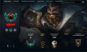 Platina 1 - 55 skins - 17 bandeiras de CLASH - League of Legends LOL