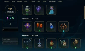 Platina 1 - 55 skins - 17 bandeiras de CLASH - League of Legends LOL
