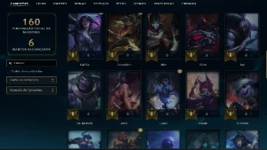 Esmeralda 4 com 55 Champs e 32 Skins + 15 Espolios - League of Legends LOL