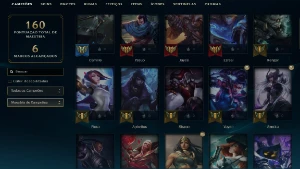 Esmeralda 4 com 55 Champs e 32 Skins + 15 Espolios - League of Legends LOL