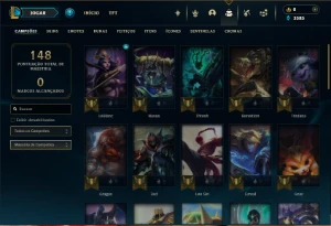 Bronze 4 com 45 Champs e 8 Skins - League of Legends LOL