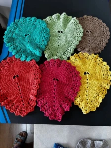 Kit com 6 Sousplats de Crochê
