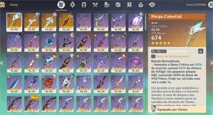 AR 57 - Ganyu +Ayaka+ Raiden + Venti + Eula+Albedo+4 ArmasT5 - Genshin Impact
