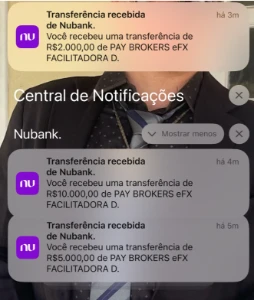 Gerador PIX notificação NU iOS iphone