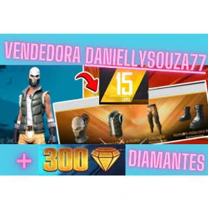 ✅Conta Free Fire Lv15 Com 300 Diamantes+Skin Rei Caveira