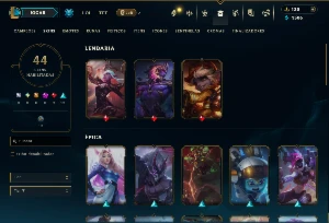 Prata 1 com 140 Champs e 44 Skins ( JG / MID / TOP ) - League of Legends LOL