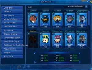 LADMO CONTA TOP - 4 JOGRESS 5/5 FEITAS - MUITAS SEAL - AS 8% - Digimon Masters Online