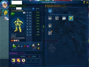 LADMO CONTA TOP - 4 JOGRESS 5/5 FEITAS - MUITAS SEAL - AS 8% - Digimon Masters Online