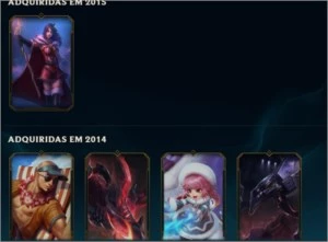 Conta LOL. Skins: Corki Ovni, Kayle Juiza, Lux elementalista - League of Legends