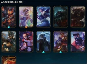 Conta LOL. Skins: Corki Ovni, Kayle Juiza, Lux elementalista - League of Legends