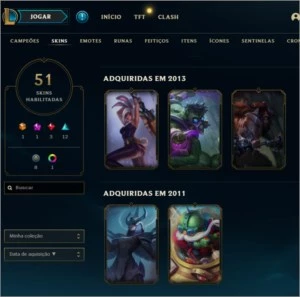 Conta LOL. Skins: Corki Ovni, Kayle Juiza, Lux elementalista - League of Legends