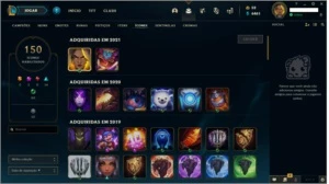 CONTA LEAGUE OF LEGENDS - OURO 3 - 148 CHAMP E 157 SKINS LOL