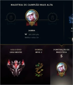 Conta Only Janna Grão Mestre, Janna Vitoriosa e outros. - League of Legends LOL