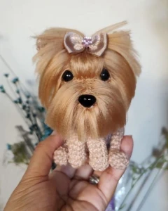 Miniatura Yorkshire - Amigurumi de Crochê com Feltragem - Artesanato e Personalizados