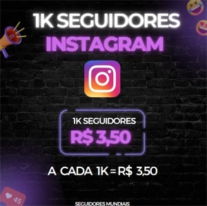 1K SEGUIDORES INSTAGRAM MUNDIAIS SEM QUEDA - Redes Sociais