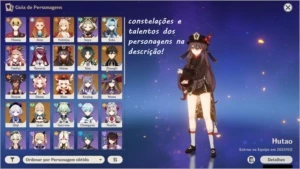 Conta Genshin Impact AR 57 10 personagens 5* e Aloy