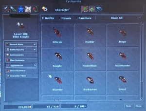 Elite Knight Lvl 100 Axe Skill 92/85 - Tibia