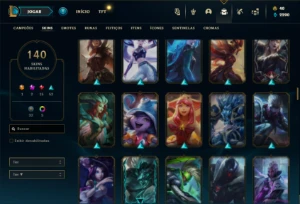 Conta Unranked com 130 Champs e 140 Skins + 1 Prestigio - League of Legends LOL