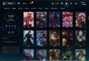 Conta Unranked com 130 Champs e 140 Skins + 1 Prestigio - League of Legends LOL