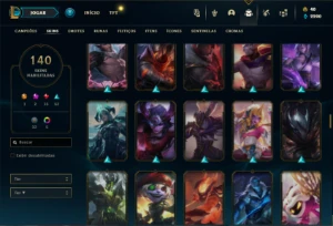 Conta Unranked com 130 Champs e 140 Skins + 1 Prestigio - League of Legends LOL