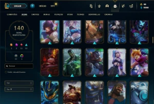 Conta Unranked com 130 Champs e 140 Skins + 1 Prestigio - League of Legends LOL