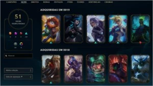 Conta lol platina 1, 118 champs e 51 Skins - S5 - League of Legends