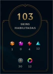 Conta League Of Legends Platina IV - 103 Skins LOL