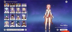 8x5 chars + 2x5 armas + 15 dias de bless, Miko com arma sign - Genshin Impact