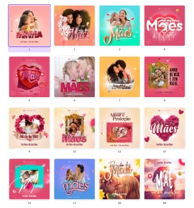 Pack Canva Dia das Mães - 28 Artes Editáveis - Serviços Digitais