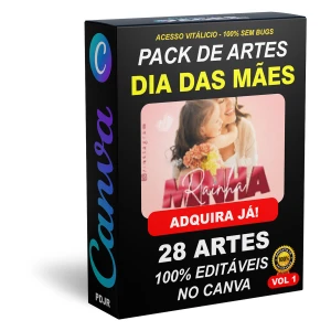 Pack Canva Dia das Mães - 28 Artes Editáveis - Serviços Digitais