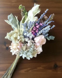Ramo Seco Lilás e Rosa com Alecrim e Lavanda - Artesanato e Personalizados