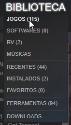 Conta STEAM com 115 jogos!