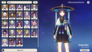 Andarilho C1+ Bis Faruzan C6 mais 5 T5 e Arma Ayaka - Genshin Impact