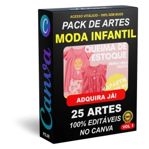 Pack Canva Moda Infantil - 25 Artes Editáveis - Serviços Digitais