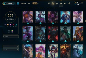 Bronze 4 com TODOS os champs e 227 Skins ( MAIN ADC ) - League of Legends LOL