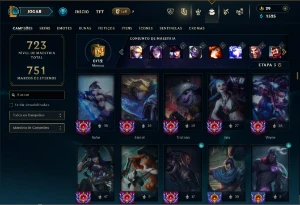 Bronze 4 com TODOS os champs e 227 Skins ( MAIN ADC ) - League of Legends LOL