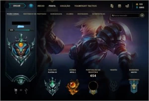 CONTA PLATINA 93 skins, 1 ultimate - League of Legends LOL