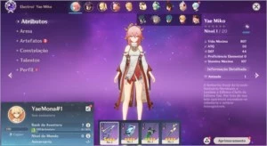Conta Genshin Impact AR 5 com Yae Miko e Mona