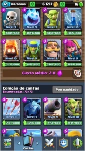 Clash Royale lvl12 todas as cartas