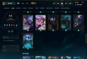 Unranked com 100 Champs e 46  Skins ( ADC / MID ) - League of Legends LOL