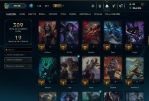 Unranked com 100 Champs e 46  Skins ( ADC / MID ) - League of Legends LOL