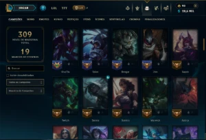 Unranked com 100 Champs e 46  Skins ( ADC / MID ) - League of Legends LOL