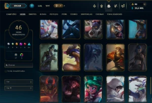 Unranked com 100 Champs e 46  Skins ( ADC / MID ) - League of Legends LOL