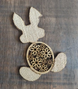 Coelho MDF 15cm decorado com juta - Artesanato e Personalizados