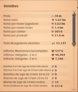 conta de 5,62B de fama, muitas skins e armas upadas - Albion Online