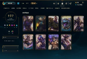 Ouro 2 com TODOS os Champs e 127 Skins ( MID / ADC ) - League of Legends LOL