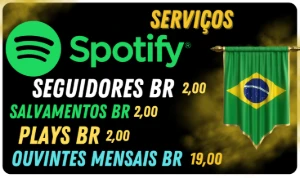 100 Seguidores BR p/ SPOTIFY 2,00, Serviços Nacionais e Mund - Redes Sociais