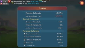 Conta 350M - +1M T4 - Lords Mobile