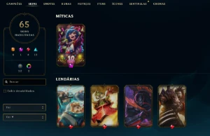 CONTA LOL - LVL 430 - 142 Champions - 65 Skins - FULL ACESSO - League of Legends