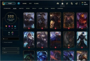 Conta League of Legends D2 | 59% WR | 322 Skins | 298 Icones LOL